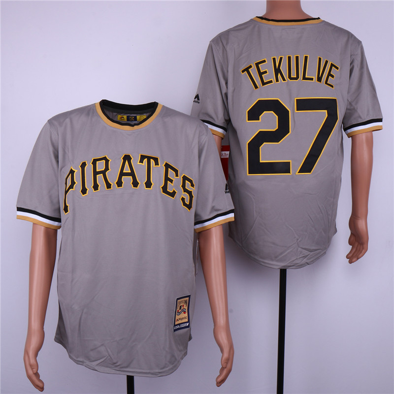 Men Pittsburgh Pirates #27 Tekulve Grey MLB Jerseys->pittsburgh pirates->MLB Jersey
